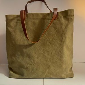 Madewell Transport Green Canvas Tote Large